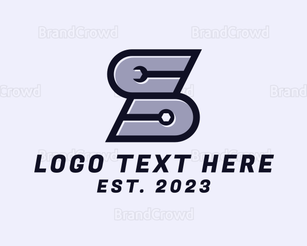 Wrench Tool Letter S Logo