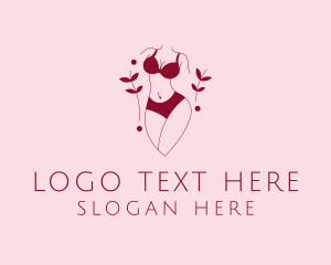 Woman - Red Sexy Lingerie logo design