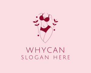 Woman - Red Sexy Lingerie logo design
