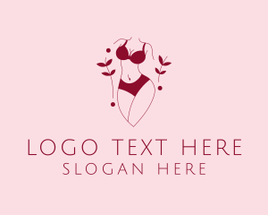 Nude - Red Sexy Lingerie logo design