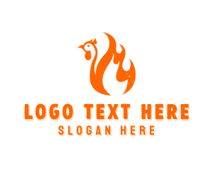 Flaming - BBQ Chicken Flame logo design