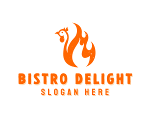 BBQ Chicken Flame logo design