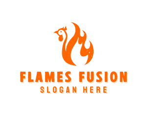 BBQ Chicken Flame logo design