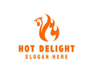 BBQ Chicken Flame logo design