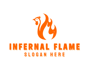 BBQ Chicken Flame logo design