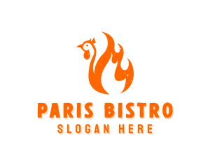 BBQ Chicken Flame logo design