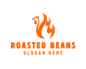 Roasted - BBQ Chicken Flame logo design