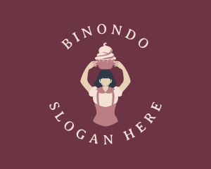 Woman - Woman Cupcake Baker logo design