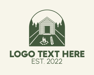 Log - Campfire Log Cabin logo design