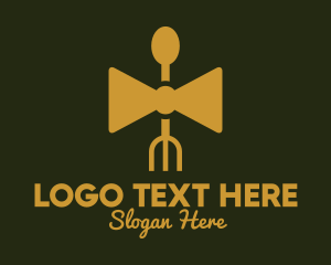 Bow Tie - Gold Bow Tie Restaurant logo design