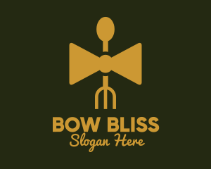 Bow - Gold Bow Tie Restaurant logo design