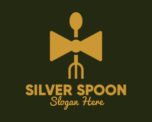 Gold Bow Tie Restaurant   logo design