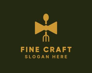 Gold Bow Tie Restaurant   logo design