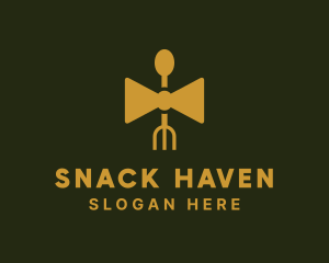 Gold Bow Tie Restaurant   logo design