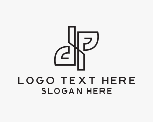 Creative Minimalist Letter DP logo design