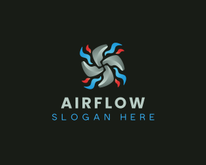 Fan Propeller Air Conditioning logo design