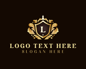 Elegant - Floral Crest Shield logo design