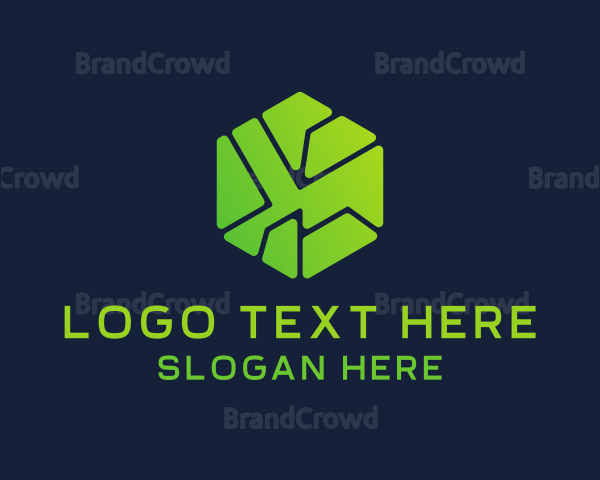 Geometric Tech Hexagon Logo