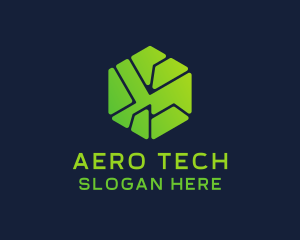 Geometric Tech Hexagon logo design