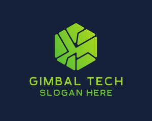 Geometric Tech Hexagon logo design