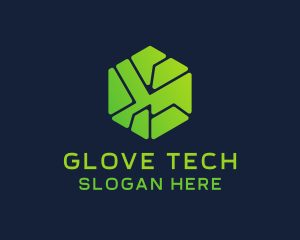 Geometric Tech Hexagon logo design