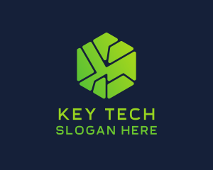 Geometric Tech Hexagon logo design