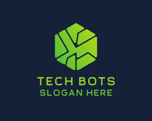 Robotic - Geometric Tech Hexagon logo design