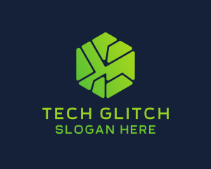 Geometric Tech Hexagon logo design