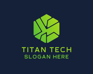 Geometric Tech Hexagon logo design