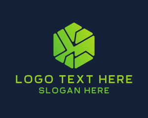Robotic - Geometric Tech Hexagon logo design
