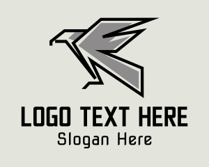Vulture - Gray Geometric Bird logo design