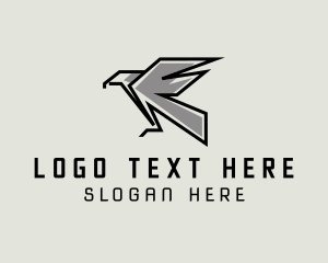 Black Eagle - Modern Geometric Bird logo design