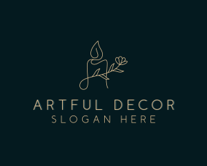 Floral Candle Decor logo design