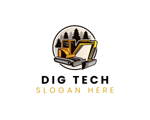 Dig - Backhoe Digging Machine logo design