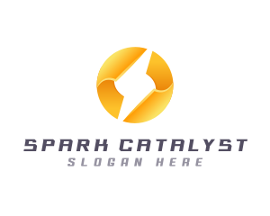 Lightning Bolt Spark logo design