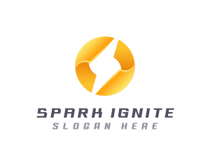 Lightning Bolt Spark logo design