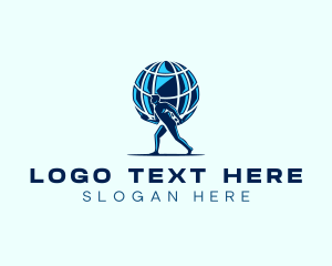 Global - Atlas Man Globe logo design