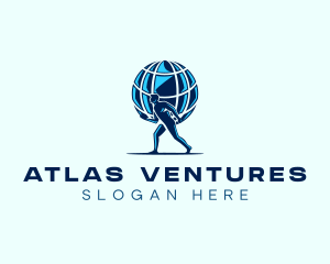 Atlas Man Globe logo design