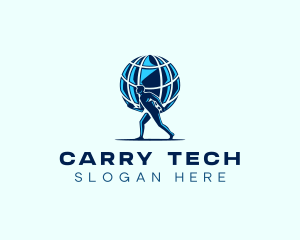 Carry - Atlas Man Globe logo design