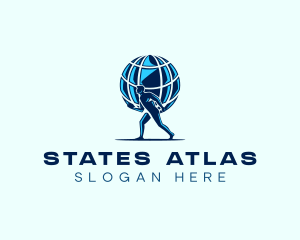Atlas Man Globe logo design