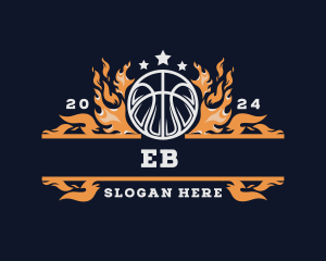 Ball - Fiery Basketball Sports Flame logo design