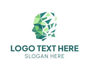 Mosaic - Geometric Human Head logo design