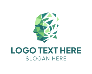 Head - Geometric Human Head logo design