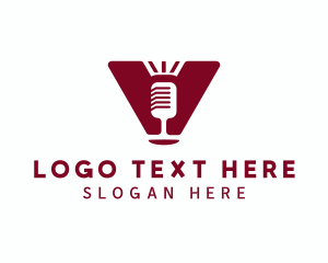 Lettermark - Microphone Talk Show logo design