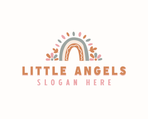 Childcare Boho Rainbow logo design