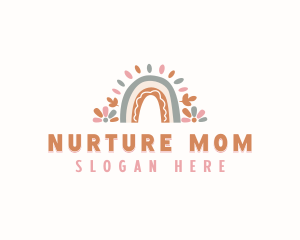 Postnatal - Childcare Boho Rainbow logo design