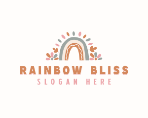 Childcare Boho Rainbow logo design