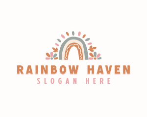 Childcare Boho Rainbow logo design