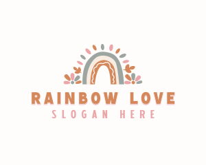 Childcare Boho Rainbow logo design