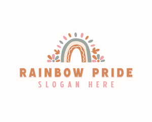 Childcare Boho Rainbow logo design